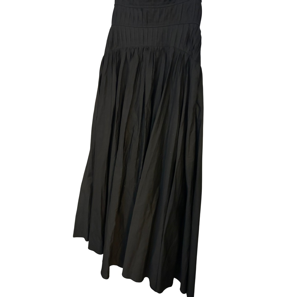 Moon River Black Strapless Pleated Bodice Cotton Maxi Dress Size Small - Picture 3 of 9